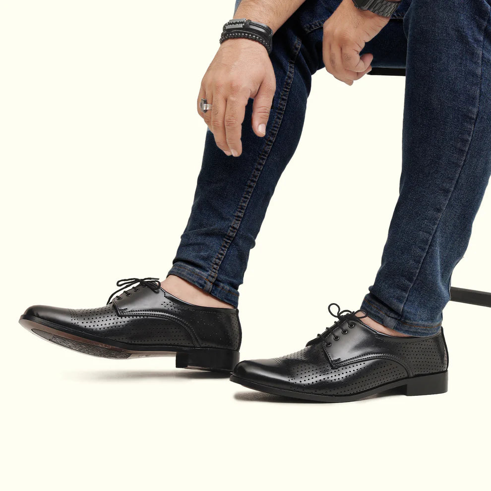 Handmade Lace Craft Formal Oxford Shoes - 25017