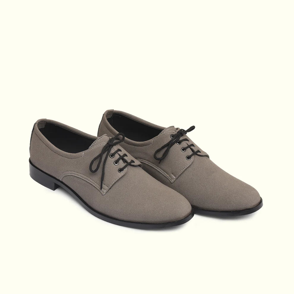 Handmade Gray Suede Leather Shoes- 25019