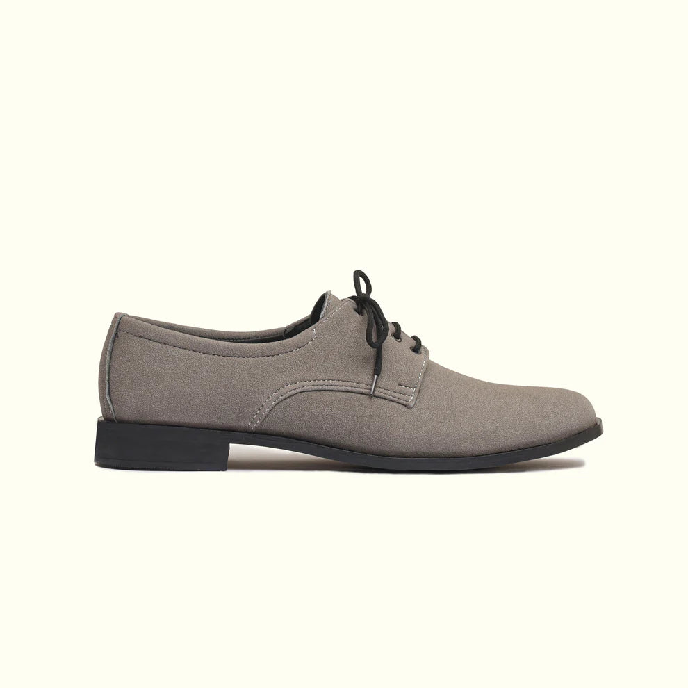 Handmade Gray Suede Leather Shoes- 25019