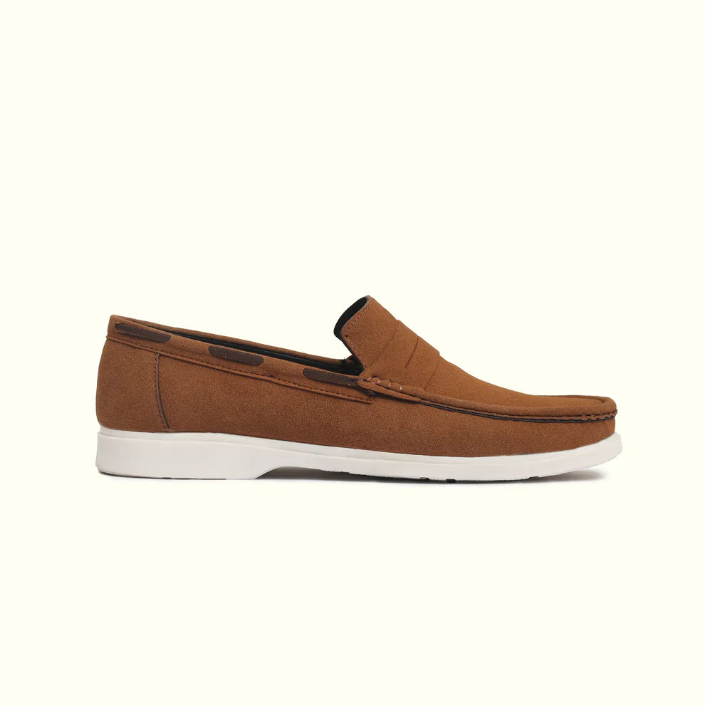 Handmade Classic Antique Camel Suede Loafer-25022