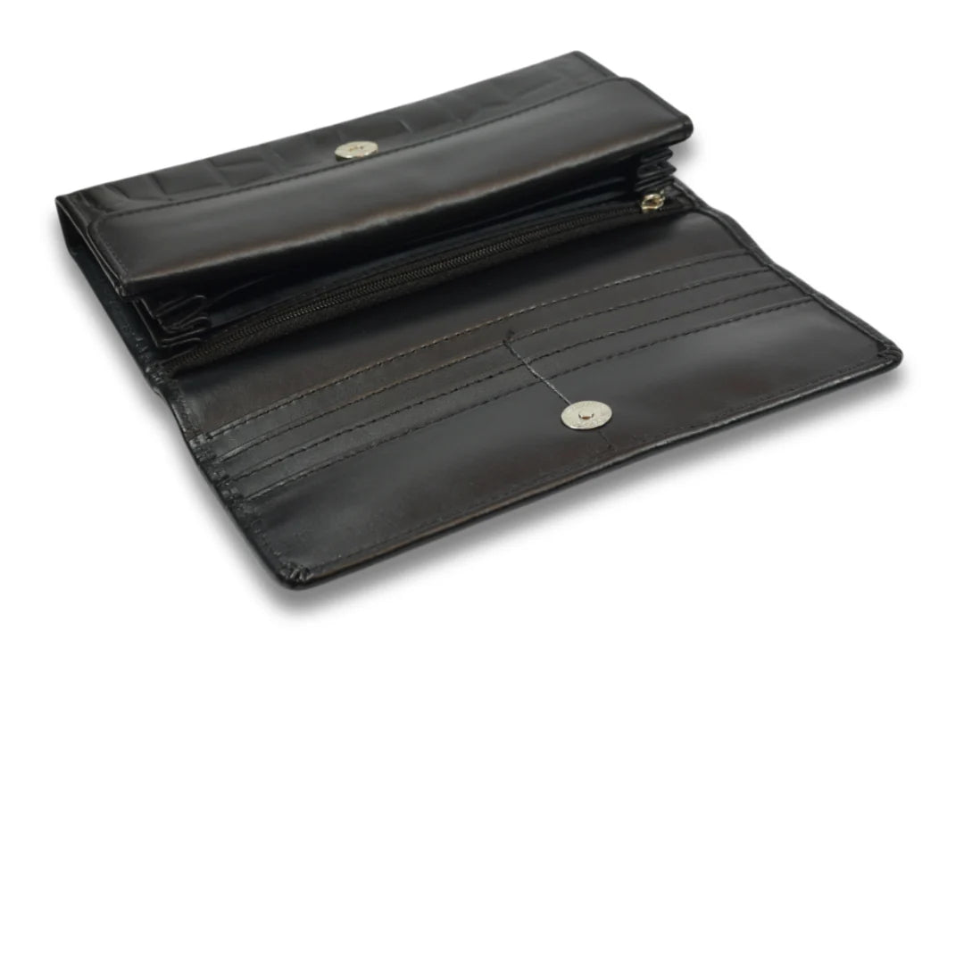 Black Crocodile Clutch