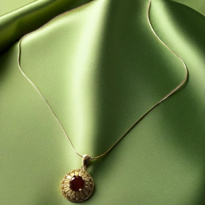 Ruby Radiance Pendant with Sterling Silver