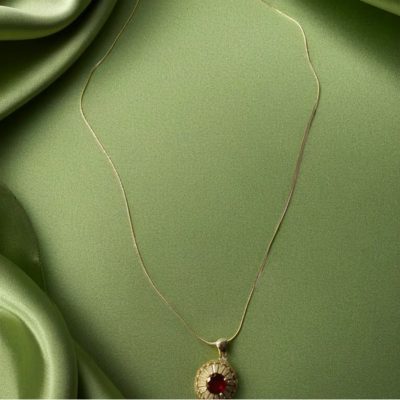Ruby Radiance Pendant with Sterling Silver