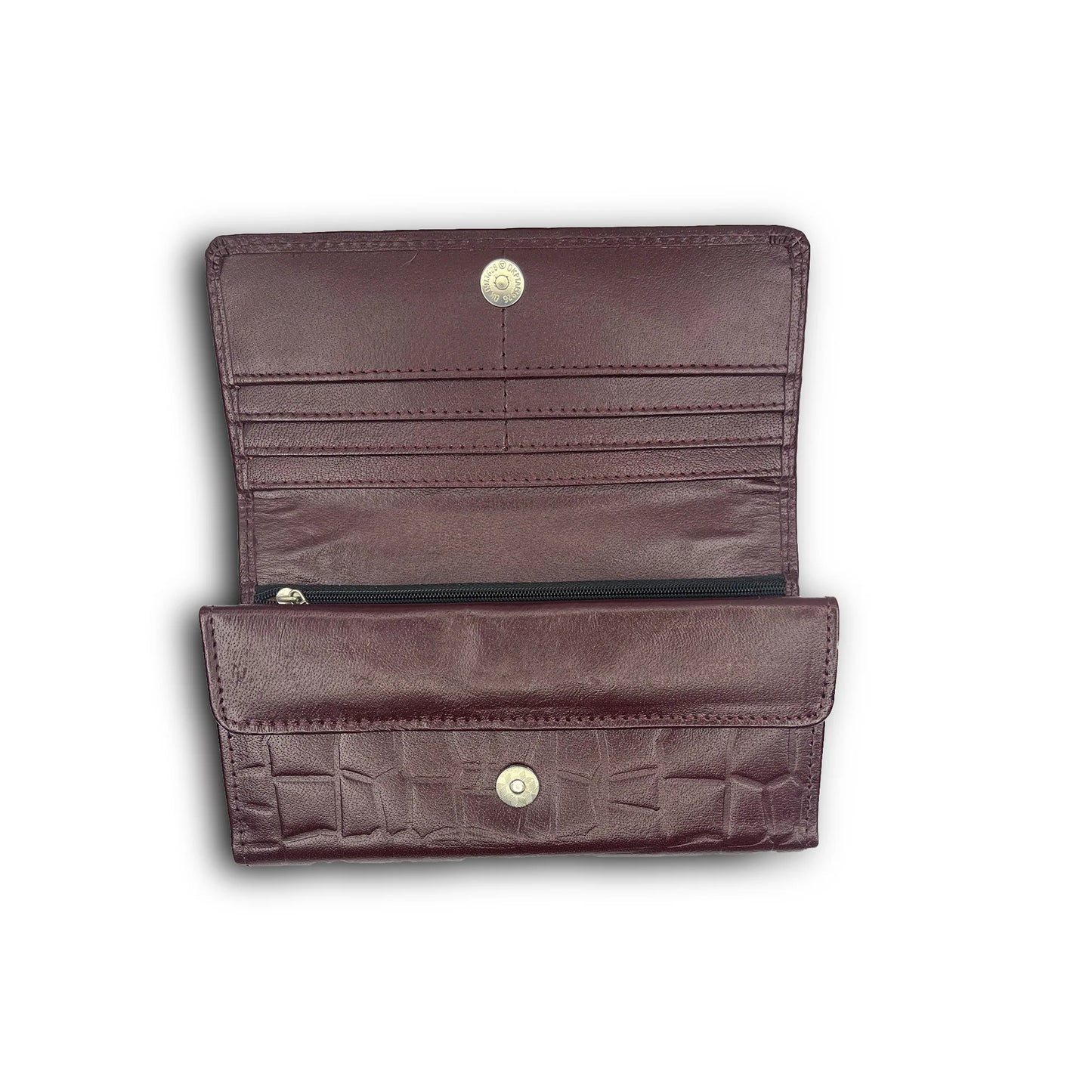 Maroon Crocodile Clutch