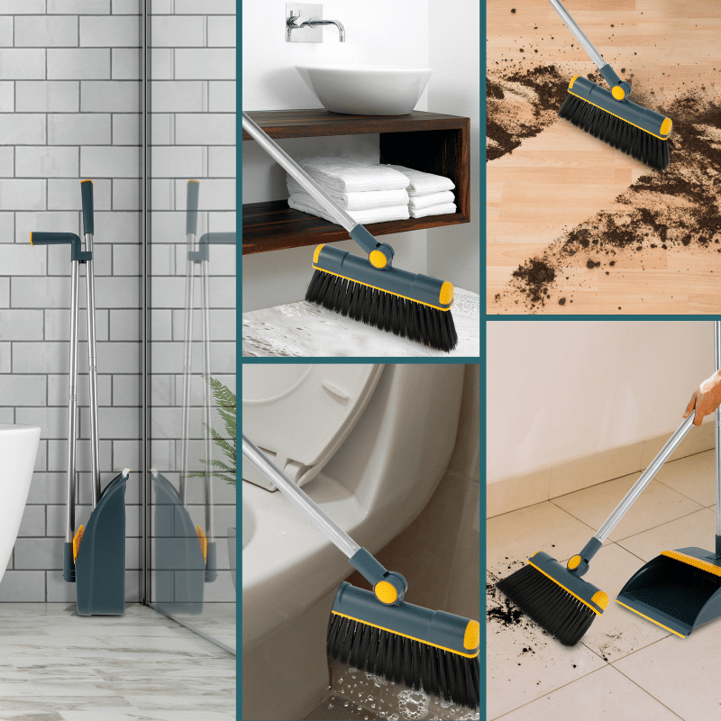 Attachable Broom with Dustpan – Compact & Easy-Snap Cleaning Set for Home & Office