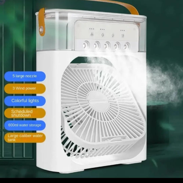 Portable USB Air Conditioner Fan – Mini Cooler with LED Night Light, Water Mist & Humidifier