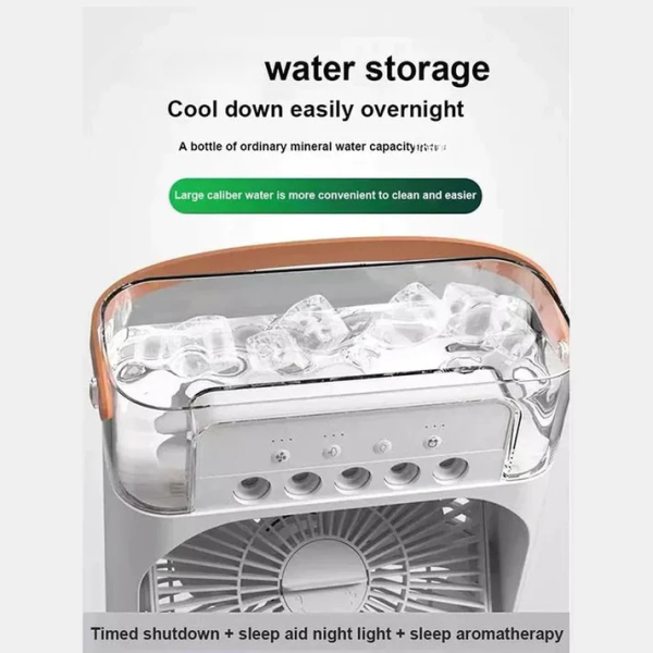 Portable USB Air Conditioner Fan – Mini Cooler with LED Night Light, Water Mist & Humidifier