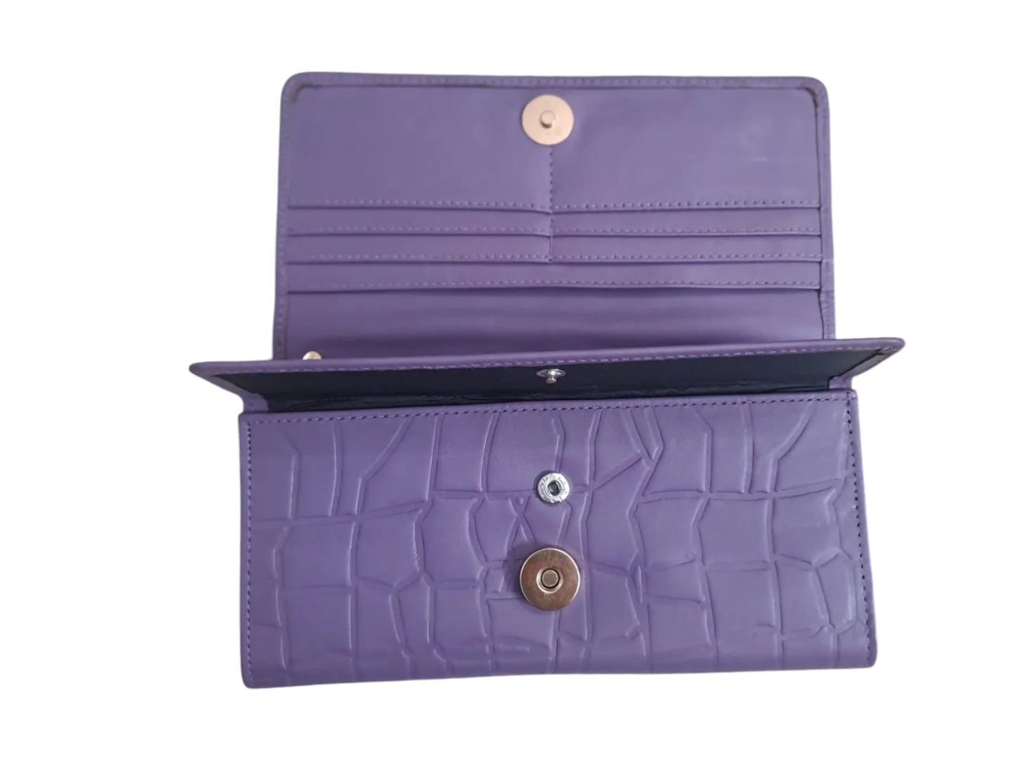 Purple Crocodile Clutch