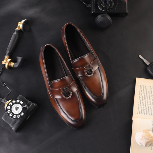 Brown Leather Dress Shoes - 25001