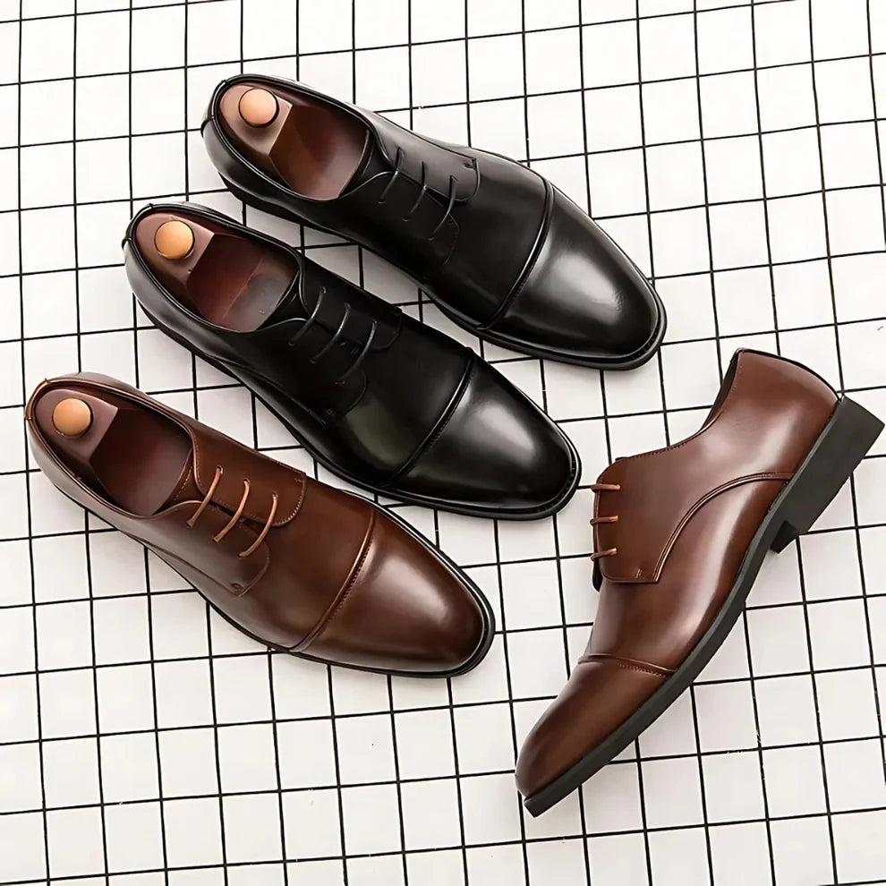 Handmade Oxford Pointy Toe Cap Formal Leather Shoes- 25033