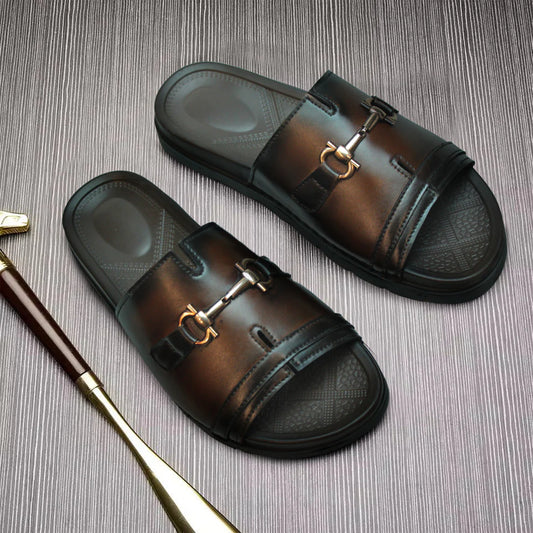 Handmade Dual-Tune Buckle Slipper - 5513