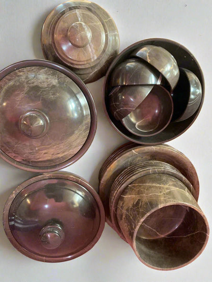 Luxury Chocolate Marble Kitchenware Set – Handmade Stone Cookware Collection