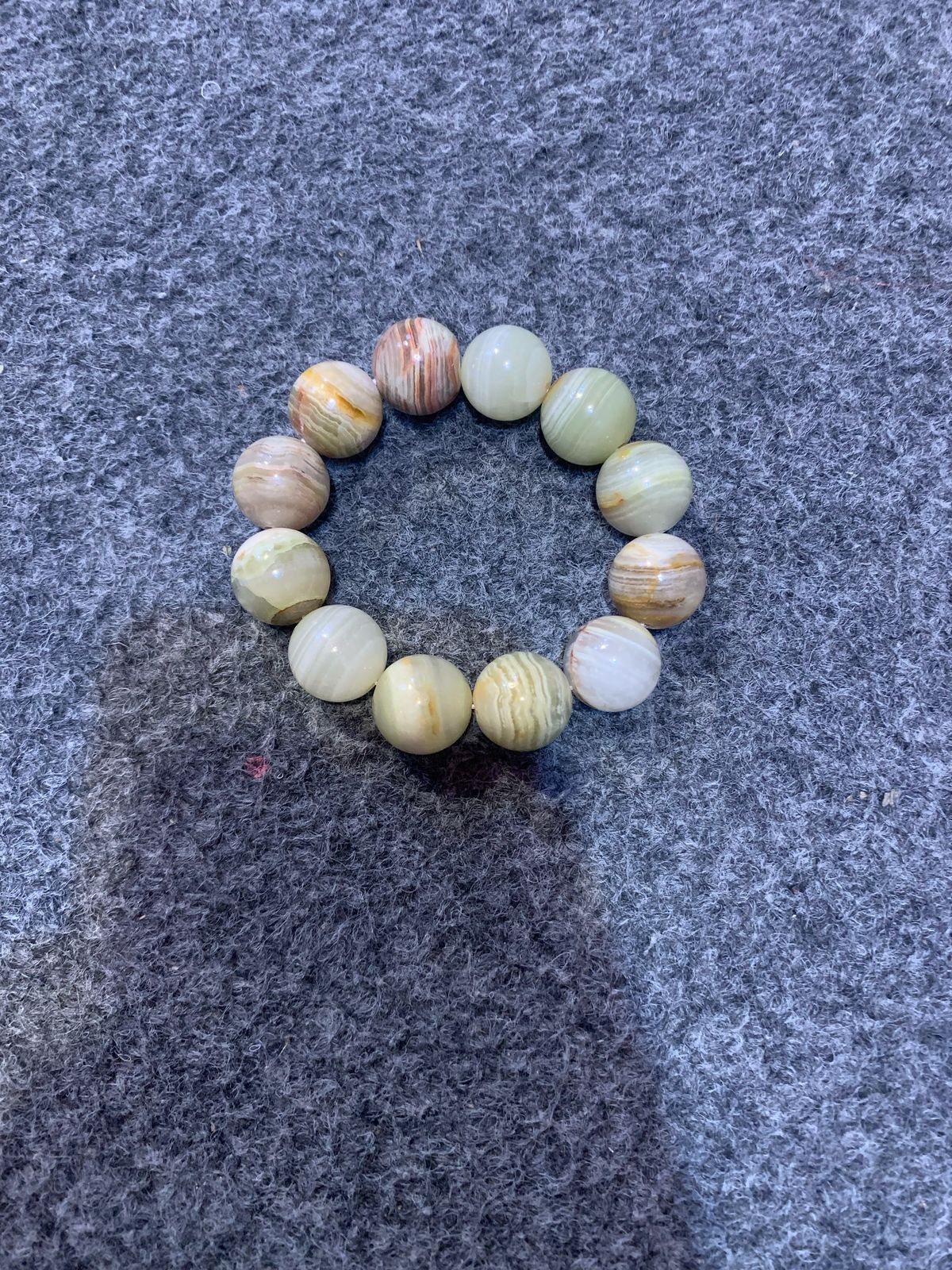 Natural Polished Onyx Bead Bracelet – Earth Tone Gemstone Jewelry