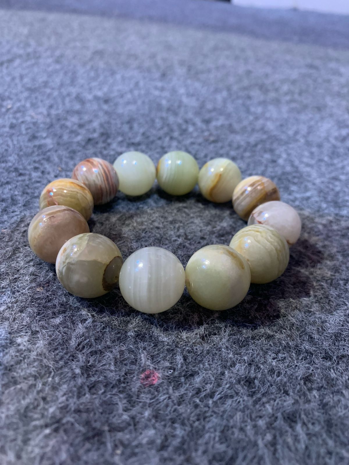 Natural Polished Onyx Bead Bracelet – Earth Tone Gemstone Jewelry