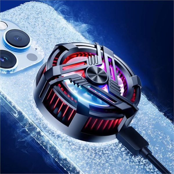 Al-02 Magnetic Mobile Phone Cooler Fan with RGB Lights – Semiconductor Gaming Cooler for Android & iPhone