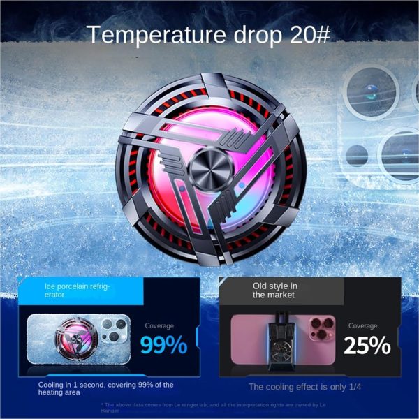 Al-02 Magnetic Mobile Phone Cooler Fan with RGB Lights – Semiconductor Gaming Cooler for Android & iPhone