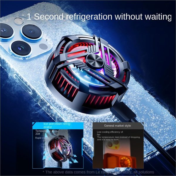 Al-02 Magnetic Mobile Phone Cooler Fan with RGB Lights – Semiconductor Gaming Cooler for Android & iPhone