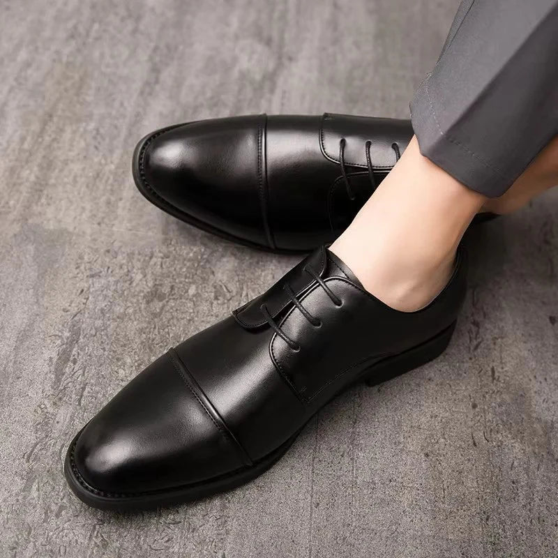 Handmade Oxford Pointy Toe Cap Formal Leather Shoes- 25033