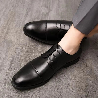 Handmade Oxford Pointy Toe Cap Formal Leather Shoes- 25033