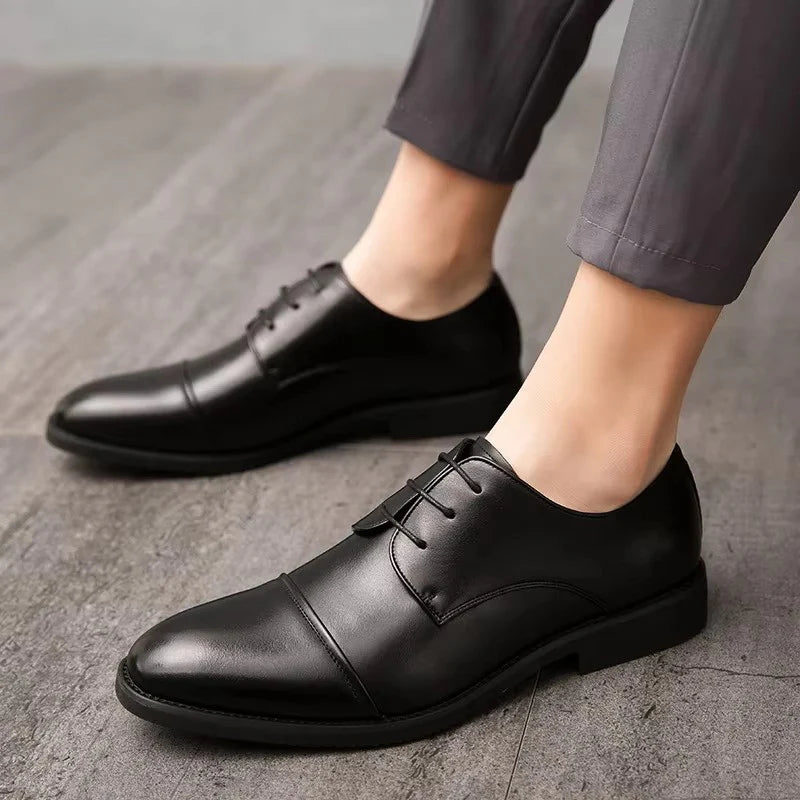 Handmade Oxford Pointy Toe Cap Formal Leather Shoes- 25033
