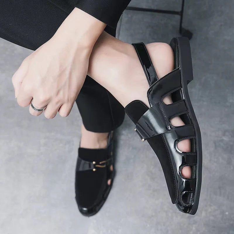 Handmade Fashion Men's Breathable Leather Sandals Lightweight Flats Driving Kheri Chapal- 5502