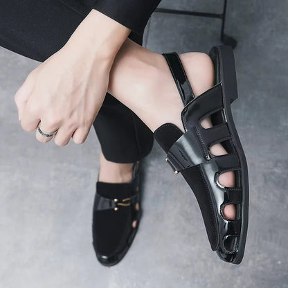 Handmade Fashion Men's Breathable Leather Sandals Lightweight Flats Driving Kheri Chapal- 5502