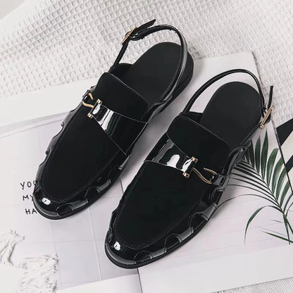 Handmade Fashion Men's Breathable Leather Sandals Lightweight Flats Driving Kheri Chapal- 5502