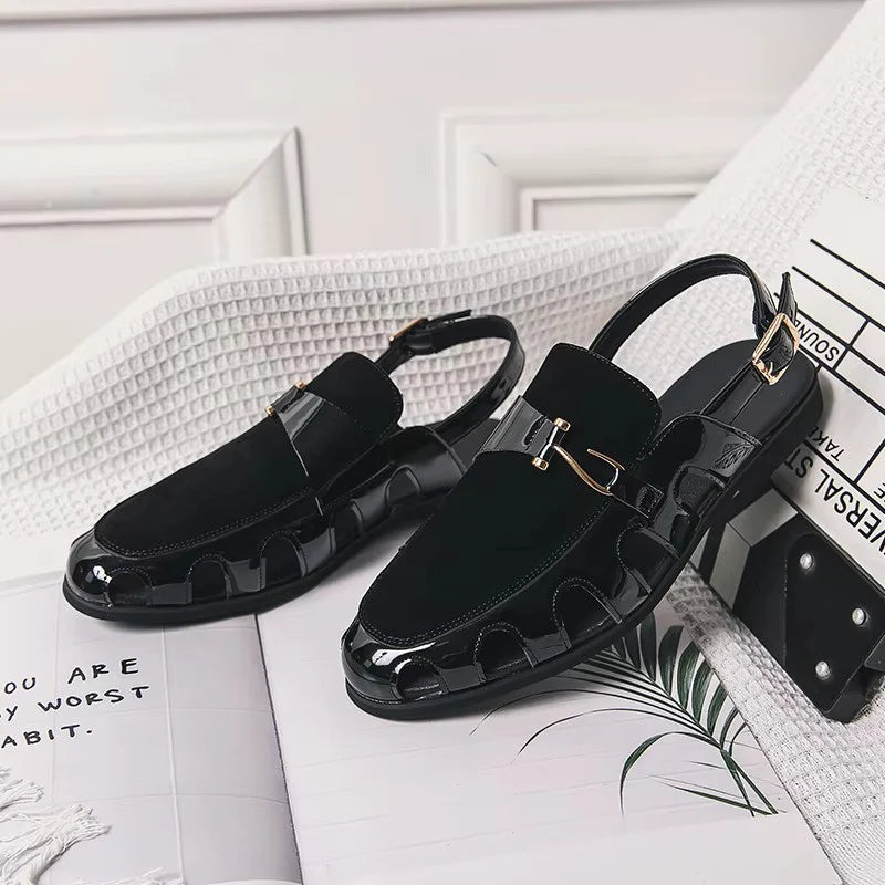 Handmade Fashion Men's Breathable Leather Sandals Lightweight Flats Driving Kheri Chapal- 5502