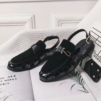 Handmade Fashion Men's Breathable Leather Sandals Lightweight Flats Driving Kheri Chapal- 5502