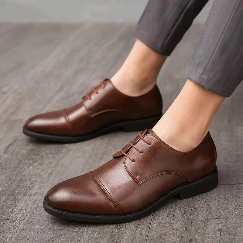 Handmade Oxford Pointy Toe Cap Formal Leather Shoes- 25033
