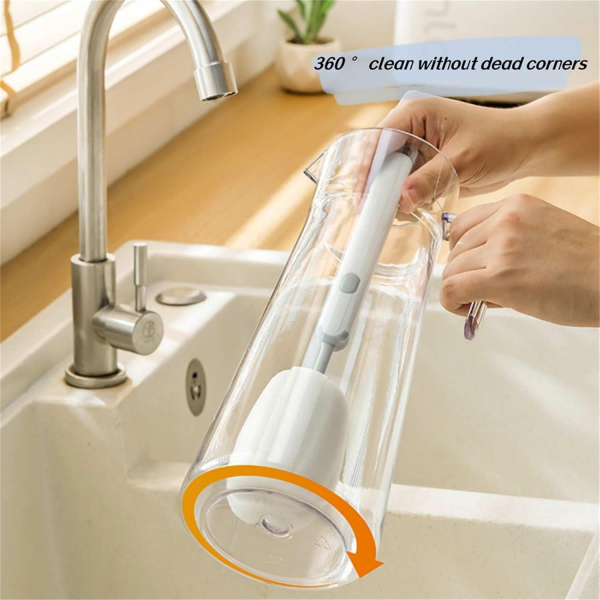 Long Handle Cup & Bottle Cleaning Brush – Soft Sponge Scrubber (Random Color)