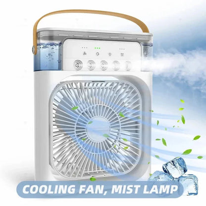 Portable USB Air Conditioner Fan – Mini Cooler with LED Night Light, Water Mist & Humidifier