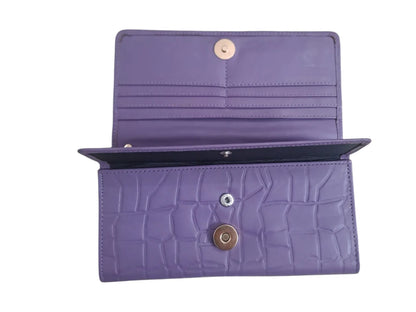 Purple Crocodile Clutch